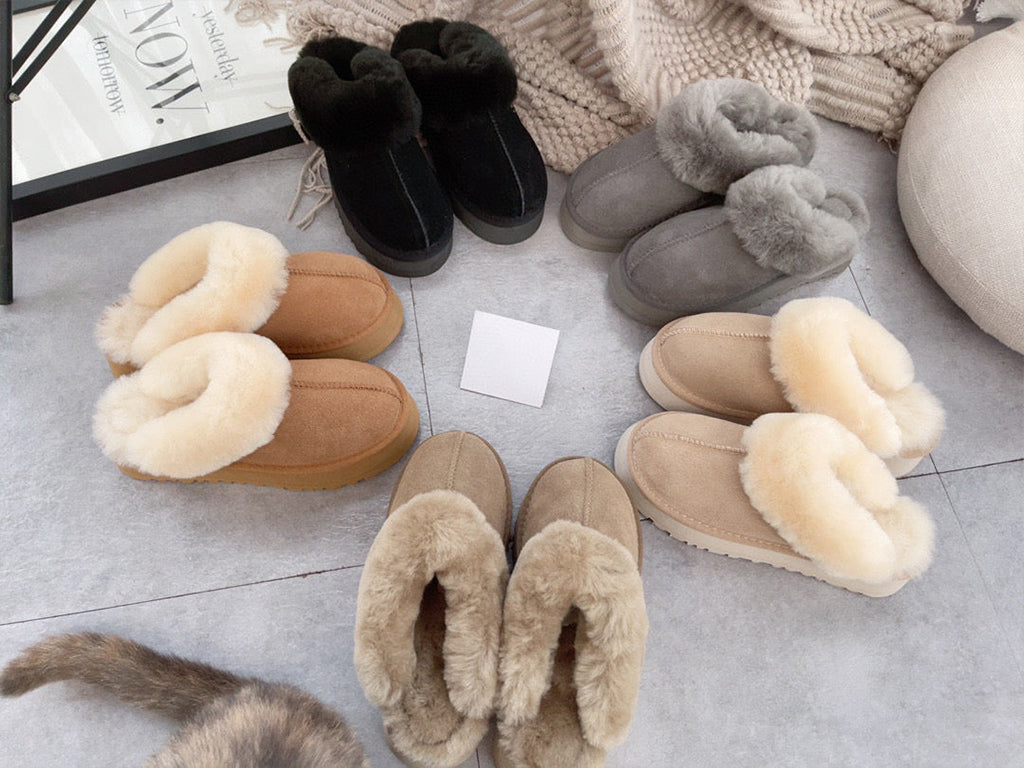 Unisex Winter Furry Shearling Slippers