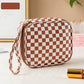 Checkered Print Cosmetic Bag