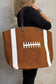 Rugby Pattern Canvas Large Tote Bag