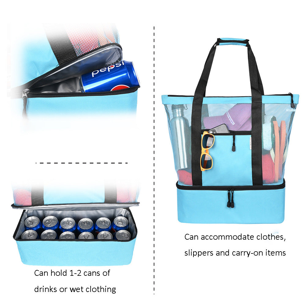 Outdoor Portable Mesh Picnic Beach Bag-details